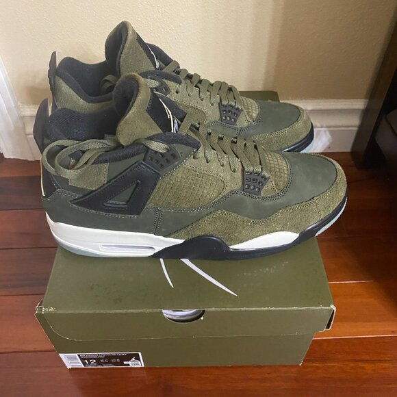 Nike Air Jordan 4 Retro SE Craft, Mens Size 12, Black & Olive Suede - Brand New